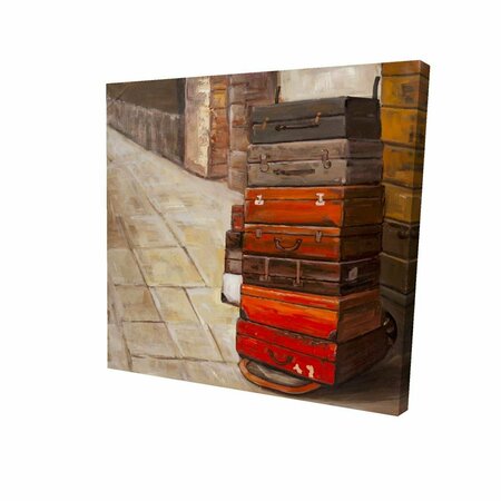 FONDO 32 x 32 in. Old Traveling Suitcases-Print on Canvas FO2788598